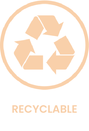 Peach recyclable circle icon for skincare